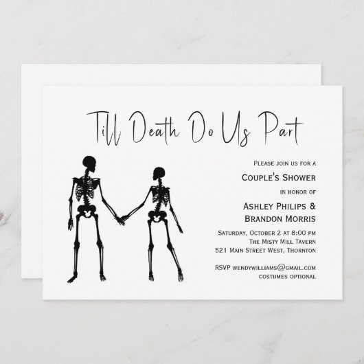 Tot de dood ons onderdeel Skeleton Couple's Shower Kaart (Voorkant / Achterkant)