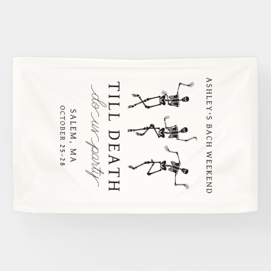 Tot de Dood Ons Scheiding Bachelorette Weekend Spandoek (Horizontaal)