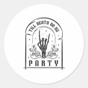 Tot de Dood Ons Scheiding Retro Bruidsmeisje Desig Ronde Sticker