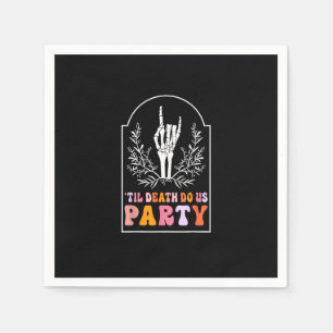 Tot de Dood Ons Scheidingsparty Skelet Retro Groov Servet