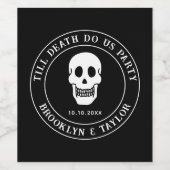 Tot de dood ons scheidt Bruid of sterf Bruiloftsfe Wijn Etiket (Enkel label)