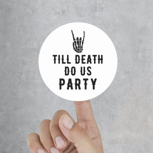 Tot de dood ons scheidt Bruiloftsfeestje Ronde Sticker