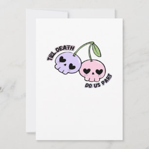 Tot de Dood Ons Scheidt - Cute Goth Schedel Design Feestdagenkaart