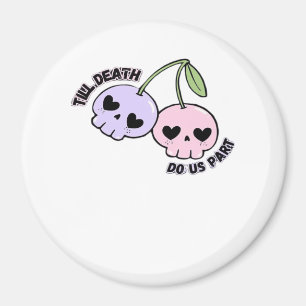 Tot de dood ons scheidt - Cute Goth Schedel Design Magneet