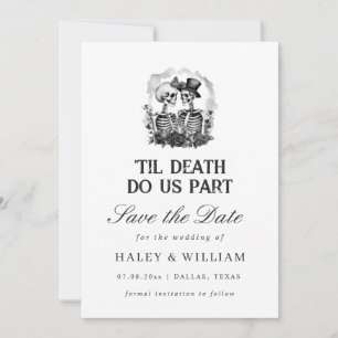 Tot de dood ons scheidt Funeral Goth Save The Date Kaart