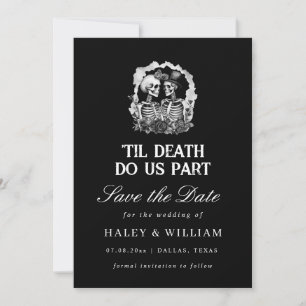 Tot de dood ons scheidt Funeral Goth Save The Date Kaart