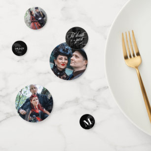 Tot de Dood Ons Scheidt Goth Foto's Huwelijk Confetti
