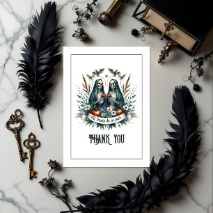 "Tot de dood ons scheidt" Gotische trouwfoto Bedankkaart