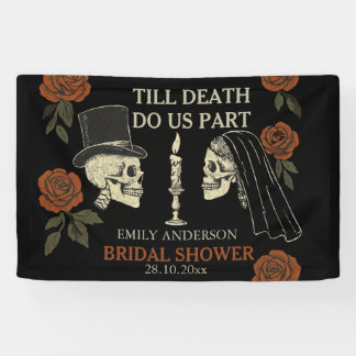 Tot de Dood Ons Scheidt Halloween Bruidsfeestje Spandoek