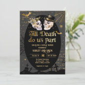 Tot de dood ons scheidt Halloween Koppels Bruispar Kaart (Staand voorkant)