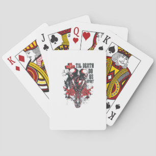 Tot de dood ons scheidt – Minimalistische skeletku Pokerkaarten