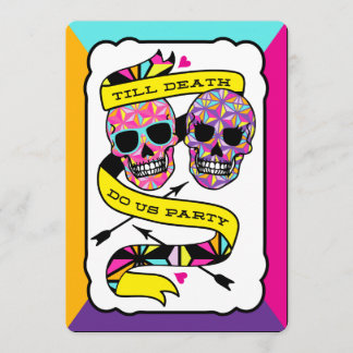 Tot de dood ons scheidt - Neon Bruiloft (blank) Kaart
