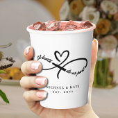 Tot de dood ons scheidt oneindigheidssymbool hart  papieren bekers