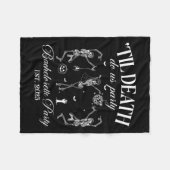 Tot de dood ons scheidt Retro Halloween Bruidsmeis Fleece Deken (Voorkant (Horizontaal))