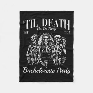 Tot de dood ons scheidt Retro skelet vrijgezellenf Fleece Deken