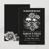 Tot de dood ons scheidt schedel koppels rozen save the date (Voorkant / Achterkant)