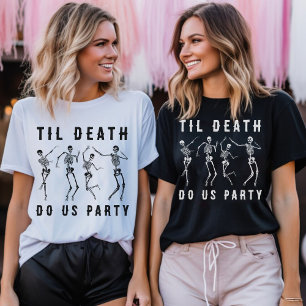 Tot de Dood Ons Scheidt Skelet Bachelorette Feest T-shirt