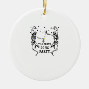 Tot de Dood Ons Scheidt Skelet Bruidsmeisje Thema Keramisch Ornament