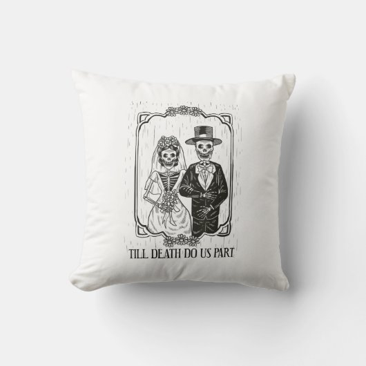 Tot de dood ons scheidt Skelet Bruidspaar - Kussen (Voorkant)