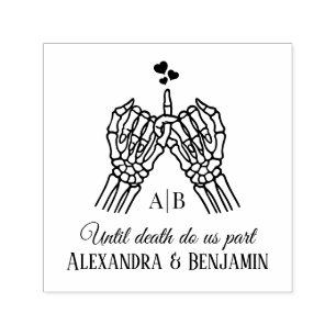 Tot de dood ons scheidt Skelet Handen Pinky Beloft Zelfinktende Stempel