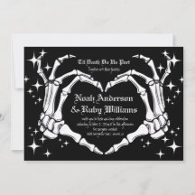 Tot de dood ons scheidt Skelet Hart Hand Trouw