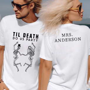 Tot de Dood Ons Scheidt Skelet Koppel Bachelorette T-shirt