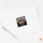 Tot de Dood Ons Scheidt Suiker Skull Koppel Vierkante Sticker (Envelop)
