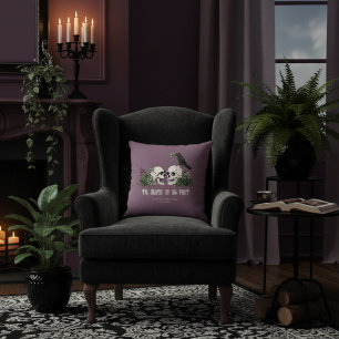 Tot de Dood Paarse Gotische Ierse Bloem Skull & Ro Kussen
