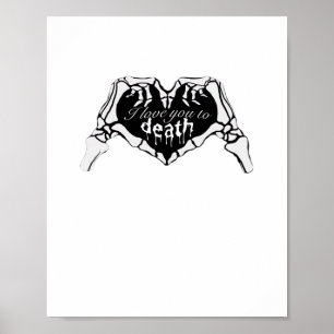 Tot de dood - Skelet Hand Hart Poster
