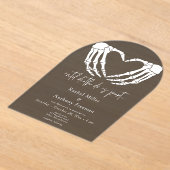 Tot de dood Skeleton Hands Arch Black Wedding Acryl Uitnodigingen (Laagn)