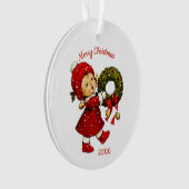 Tot de Noël mignon avec ornement acrylique de cour (devant)