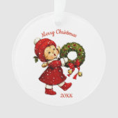 Tot de Noël mignon avec ornement acrylique de cour (devant)