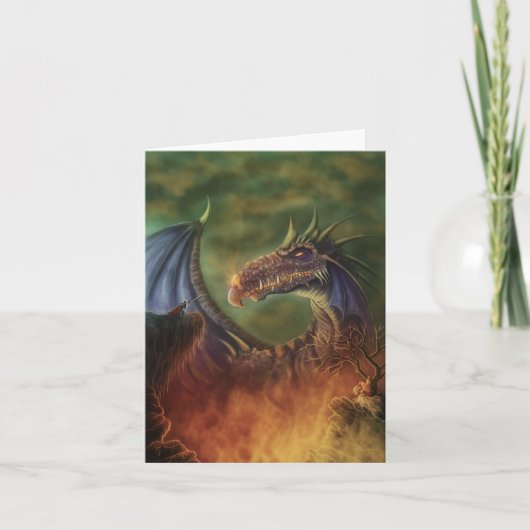 Tot de redding! Fantasy Dragon Notecard Kaart (Voorkant)