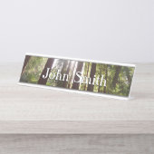 Tot de sequoia's in de ochtend bureau naambordje (Voorkant)