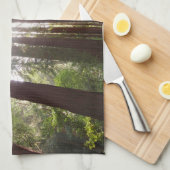 Tot de sequoia's in de ochtend theedoek (Quarter Fold)