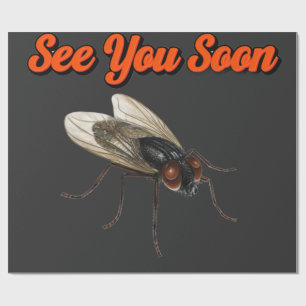 Tot Gauw, Klein Vliegje – Grappige Insect Sticker  Cadeaupapier