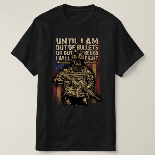 tot ik uit de kogel of uit bloedveteranen ben t-shirt (Design voorkant)