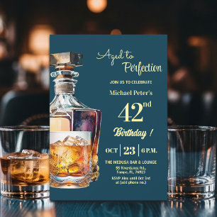 Tot in de perfectie mannen 42e whisky verjaardag kaart