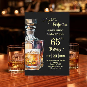 Tot in de perfectie mannen 65e whisky verjaardag kaart