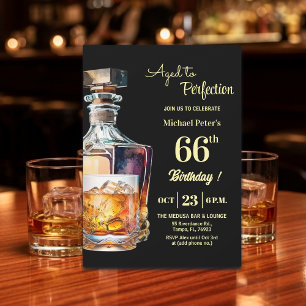 Tot in de perfectie mannen 66ste whisky verjaardag kaart