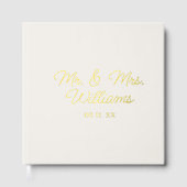 Tot in eeuwigheid Mr Mrs. | Luxe Gold Ecru bruilof Gastenboek (Voorkant)