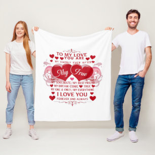 Tot mijn liefde hou ik van je voor altijd en altij fleece deken