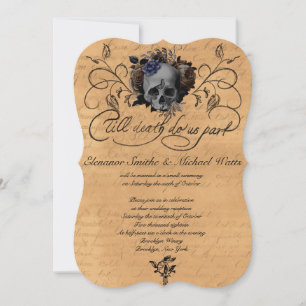 Tot ons dood, Deel Floral Skull Wedding Kaart