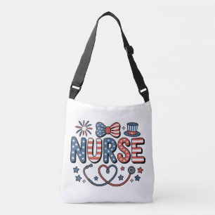 Tot Patriottische 4 juli-verpleegster cadeau Crossbody Tas
