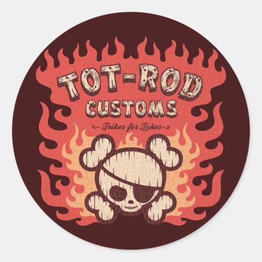 Tot Rod Customs Ronde Sticker (Voorkant)