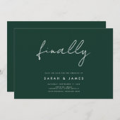 Tot slot de moderne minimalistische Emerald sparen Save The Date (Voorkant / Achterkant)