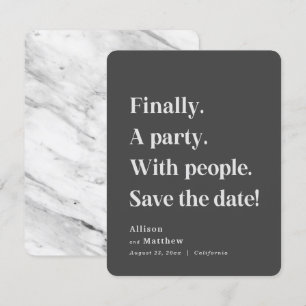 Tot slot een partij Eenvoudige Dark Grey Minimalis Save The Date