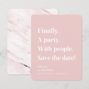 Tot slot een Partij Eenvoudige Tekst Verblindende  Save The Date