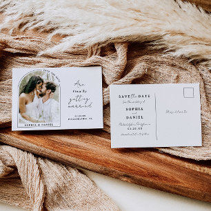 Tot slot Moderne Serie met Foto sparen de Datum Aankondigingskaart