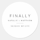 Tot slot sparen de datum ronde sticker (Voorkant)